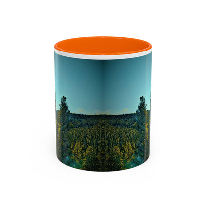Scenic Pine Forest Accent Coffee Mug — Sunrise Landscape 11/15oz