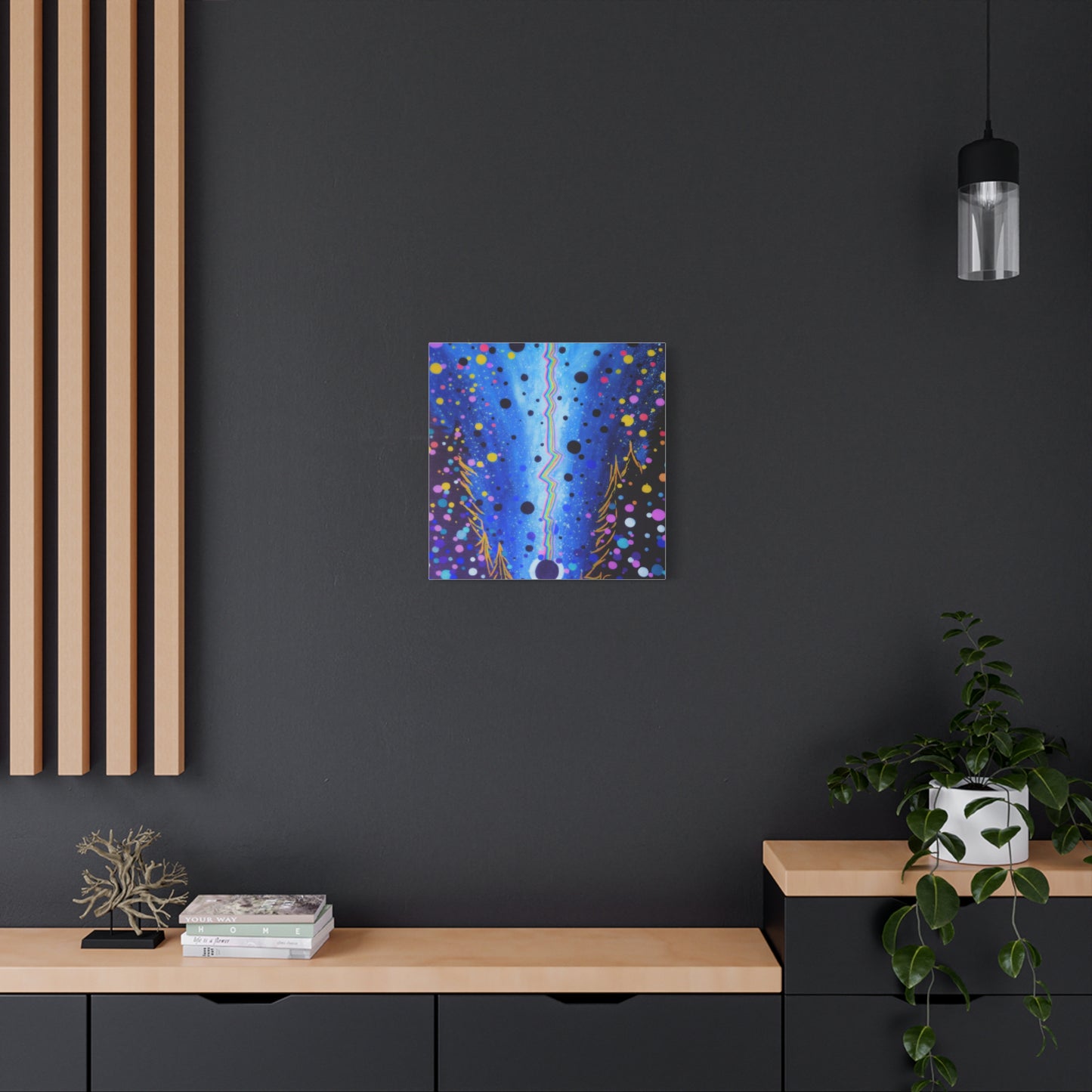 Blue Galaxy Cosmic Night Canvas Art