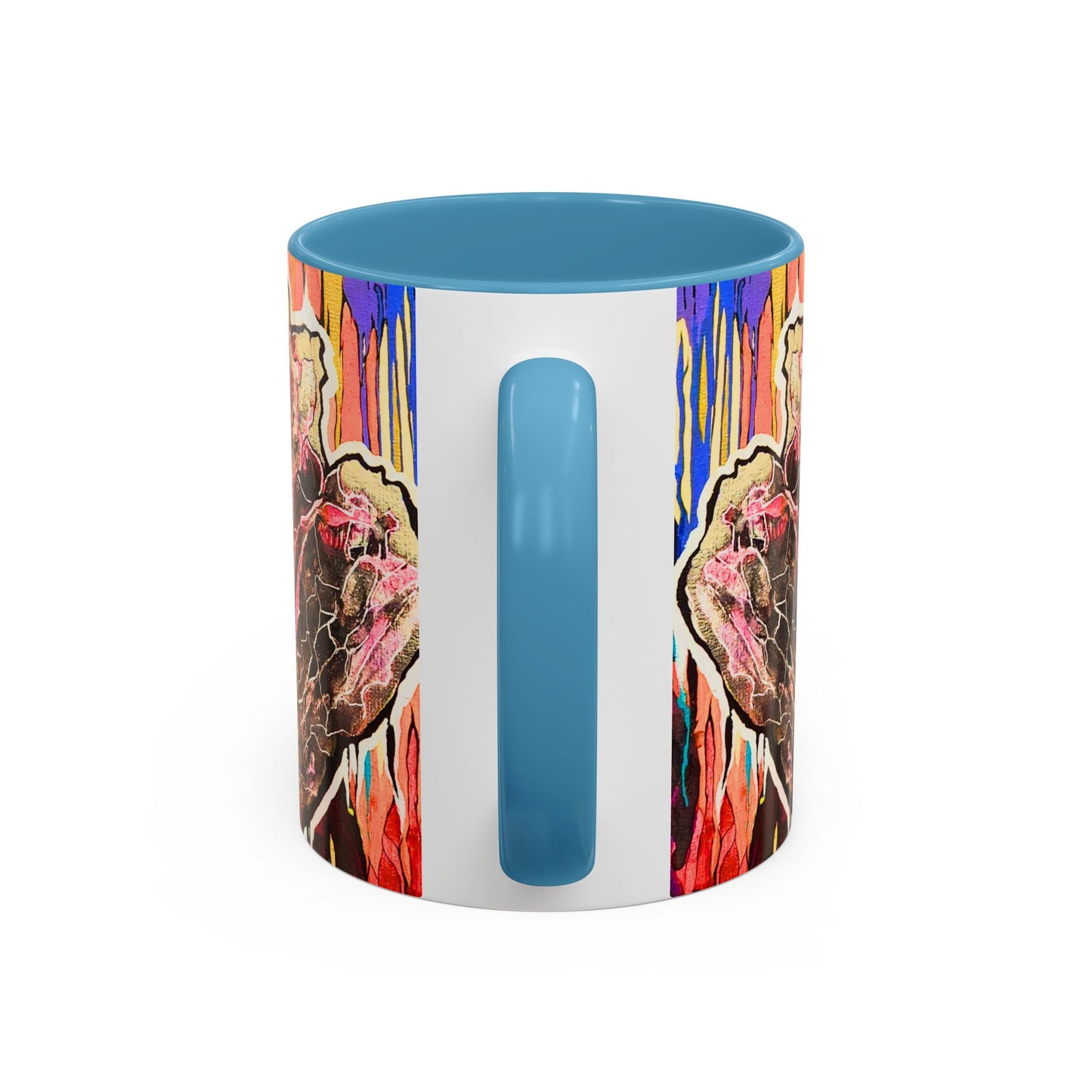 Abstract Floral Accent Coffee Mug — Vibrant Rose Art Ceramic Mug (11/15 oz)