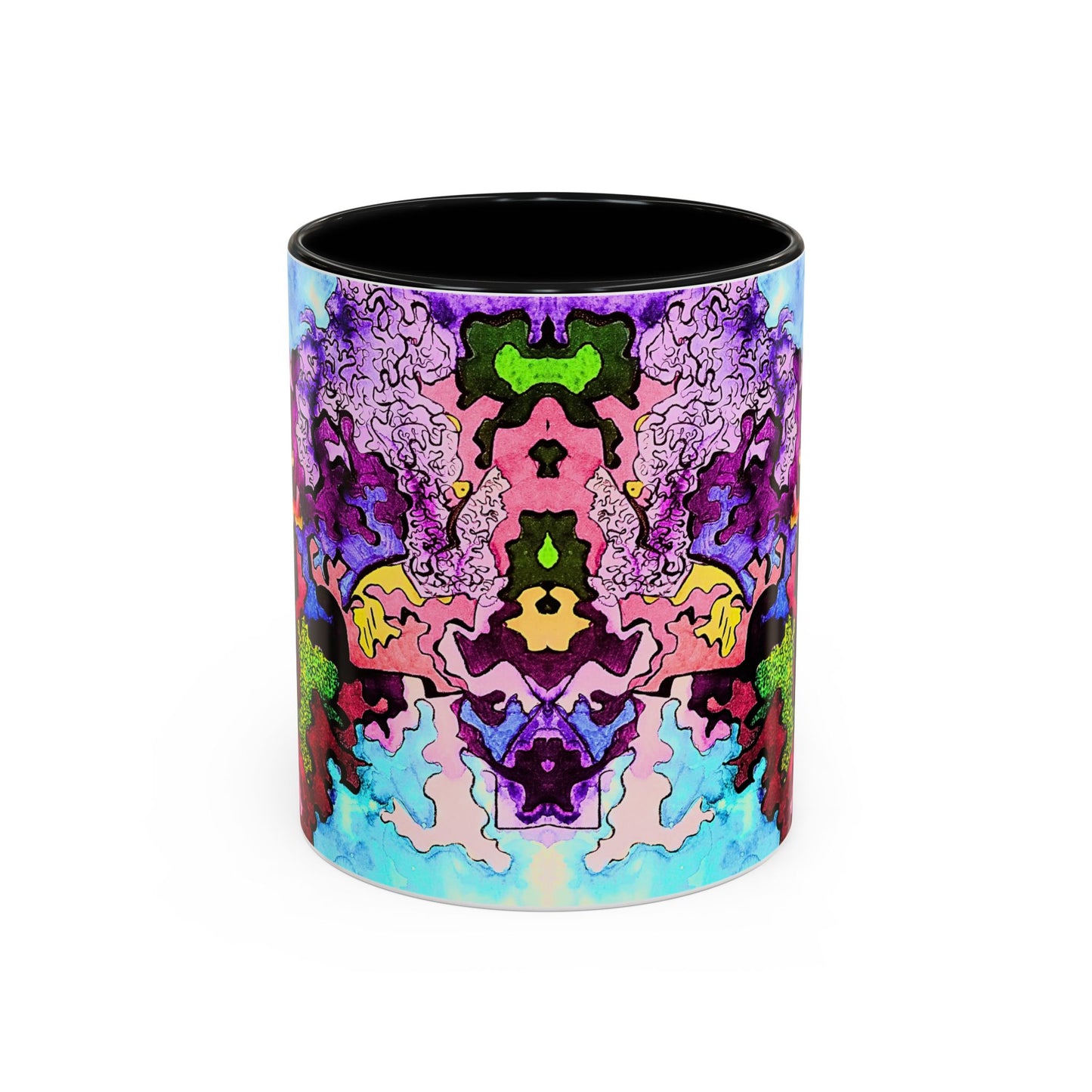 Abstract Colorful Art Coffee Mug — Vibrant Symmetry Accent Mug
