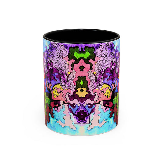 Abstract Colorful Art Coffee Mug — Vibrant Symmetry Accent Mug