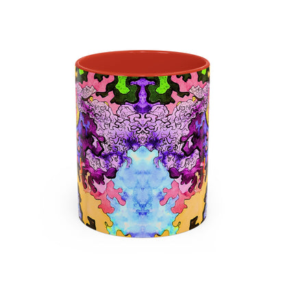 Psychedelic Abstract Accent Coffee Mug — Colorful Inkblot Art (11/15oz)