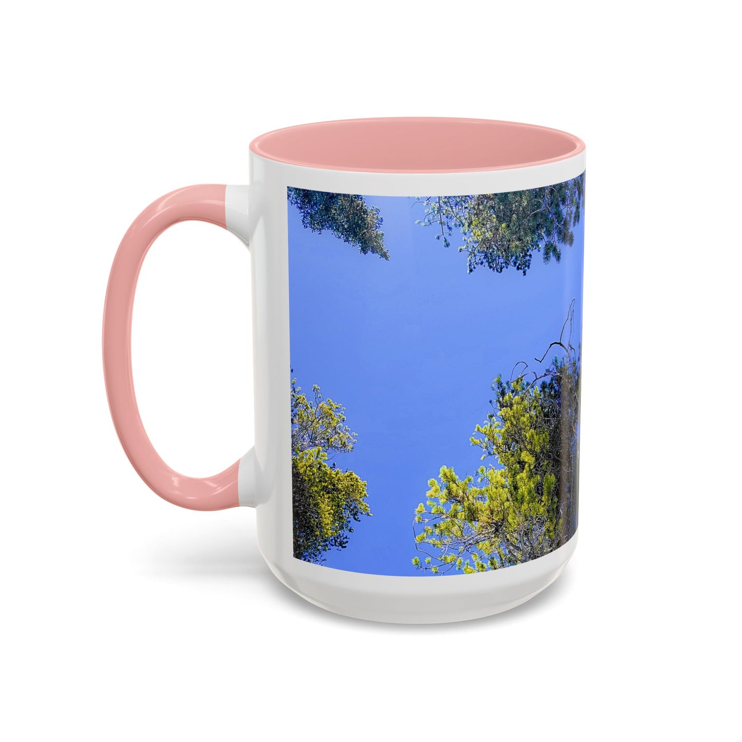 Scenic Pine Tree Sky Accent Coffee Mug – Nature Photography 11/15oz