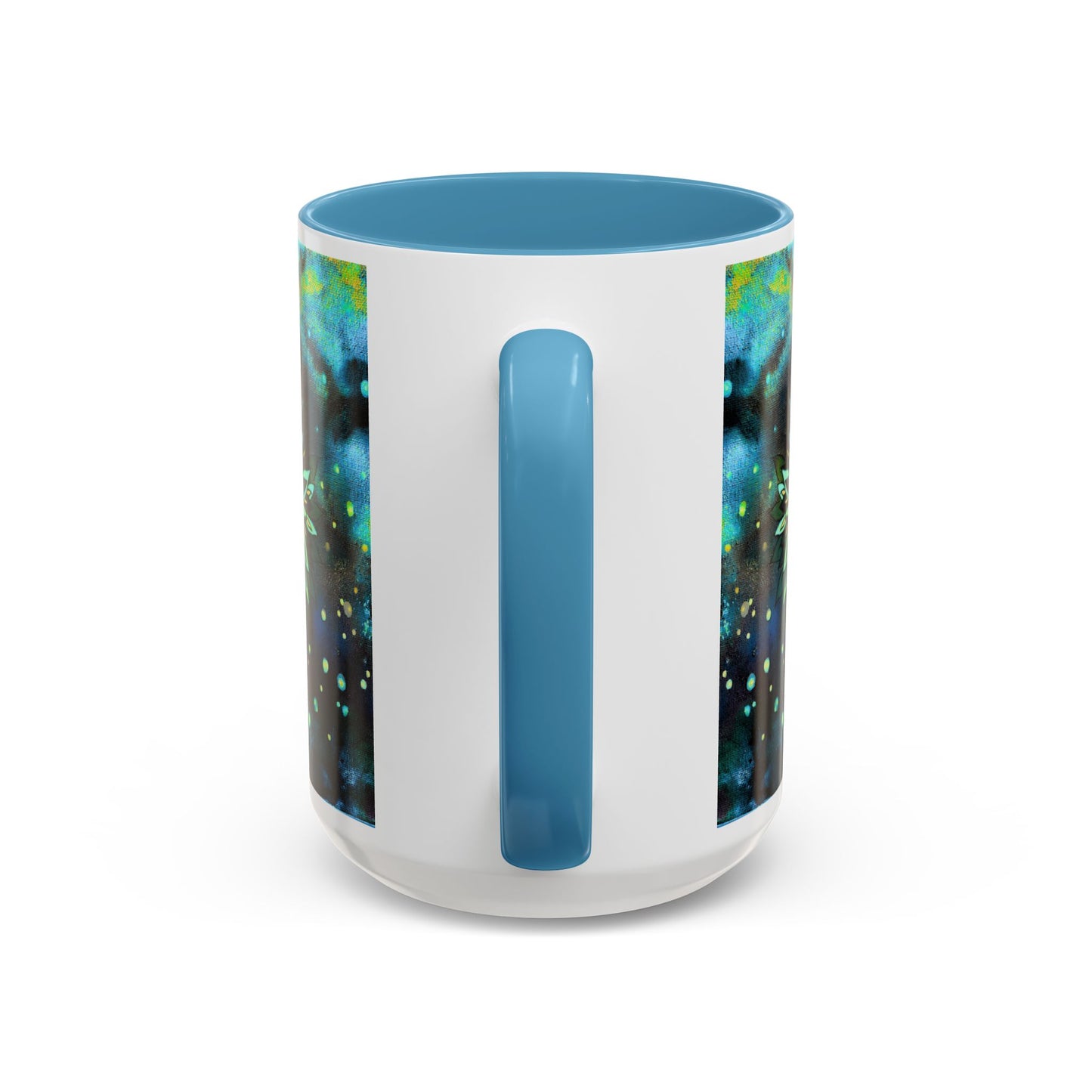 Blue Galaxy Floral Accent Coffee Mug — 11/15oz