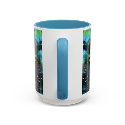 Blue Galaxy Floral Accent Coffee Mug — 11/15oz