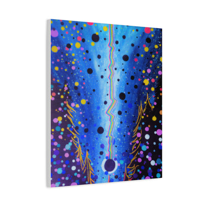Blue Galaxy Cosmic Night Canvas Art