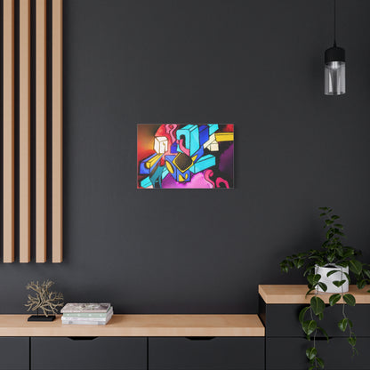 Abstract Neon Geometric Canvas Print