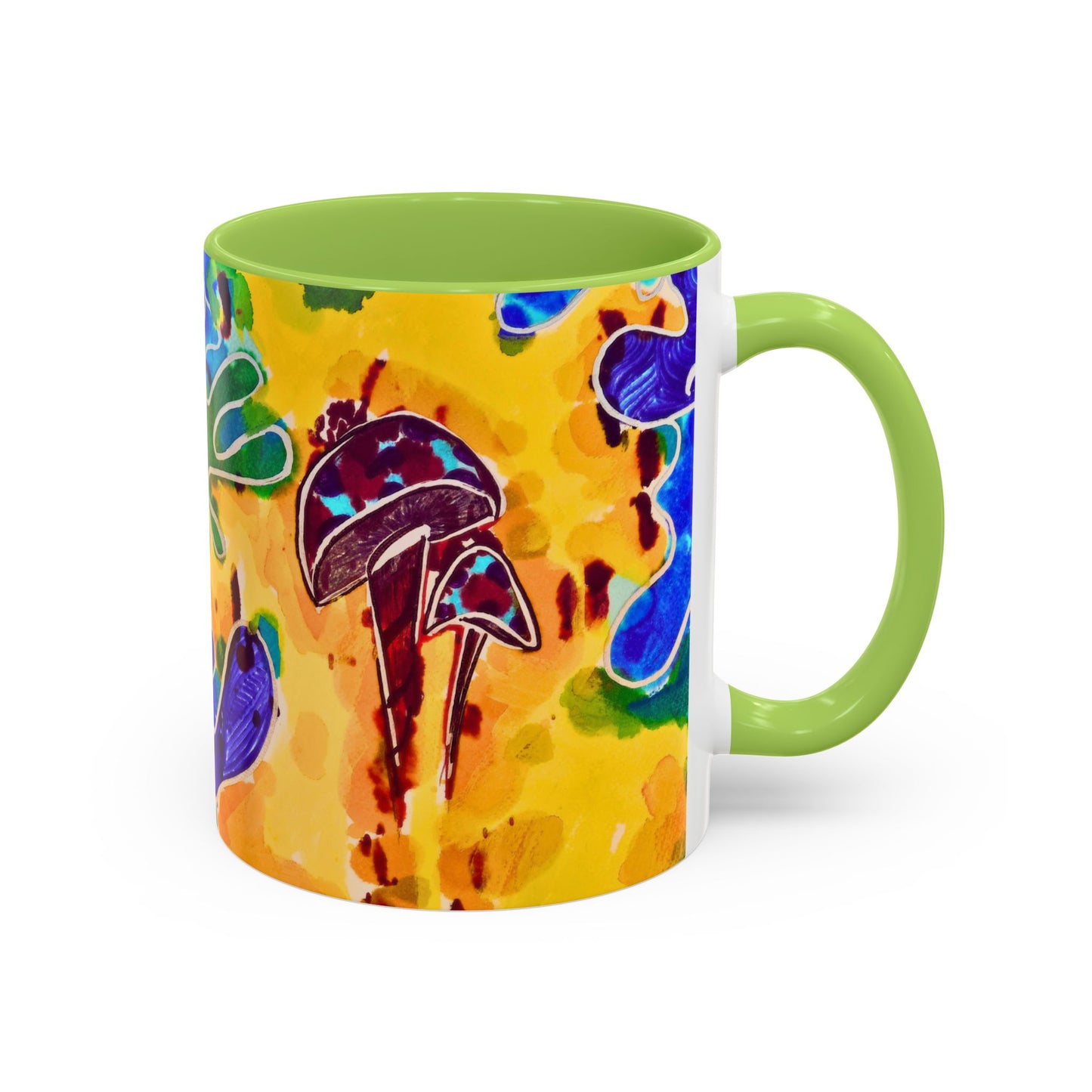 Mug - Colorful Psychedelic Mushroom Accent Coffee Mug (11/15oz)