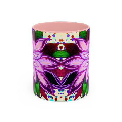 Floral Lotus Accent Coffee Mug — Purple Mandala 11/15oz