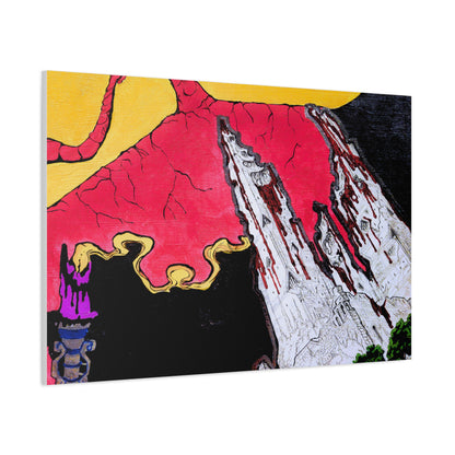 Surreal Mountain Flame Matte Canvas Wall Art