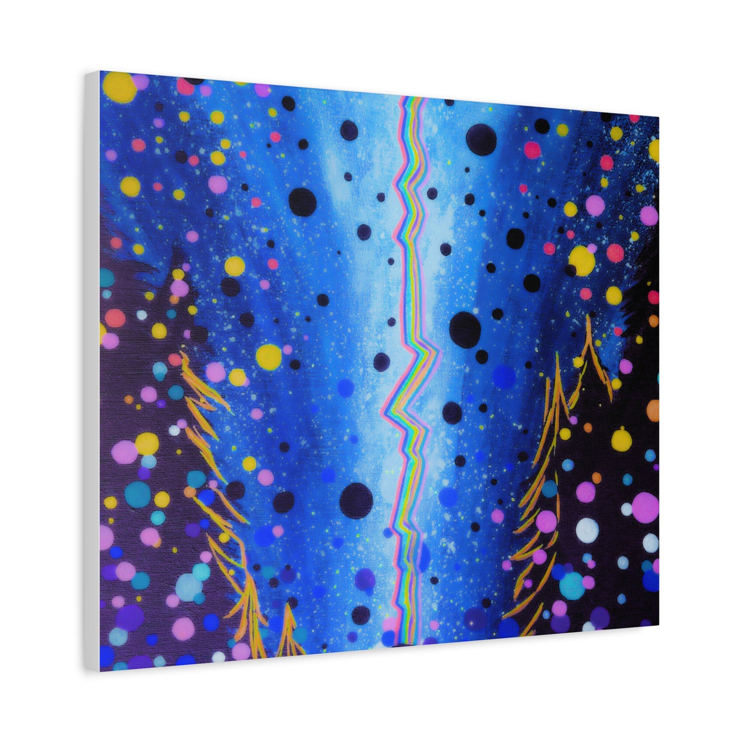 Blue Galaxy Cosmic Night Canvas Art