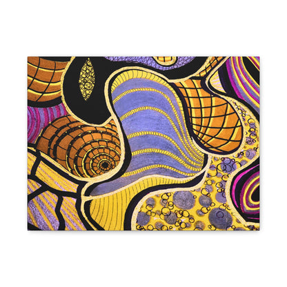 Abstract Gold & Purple Canvas Art