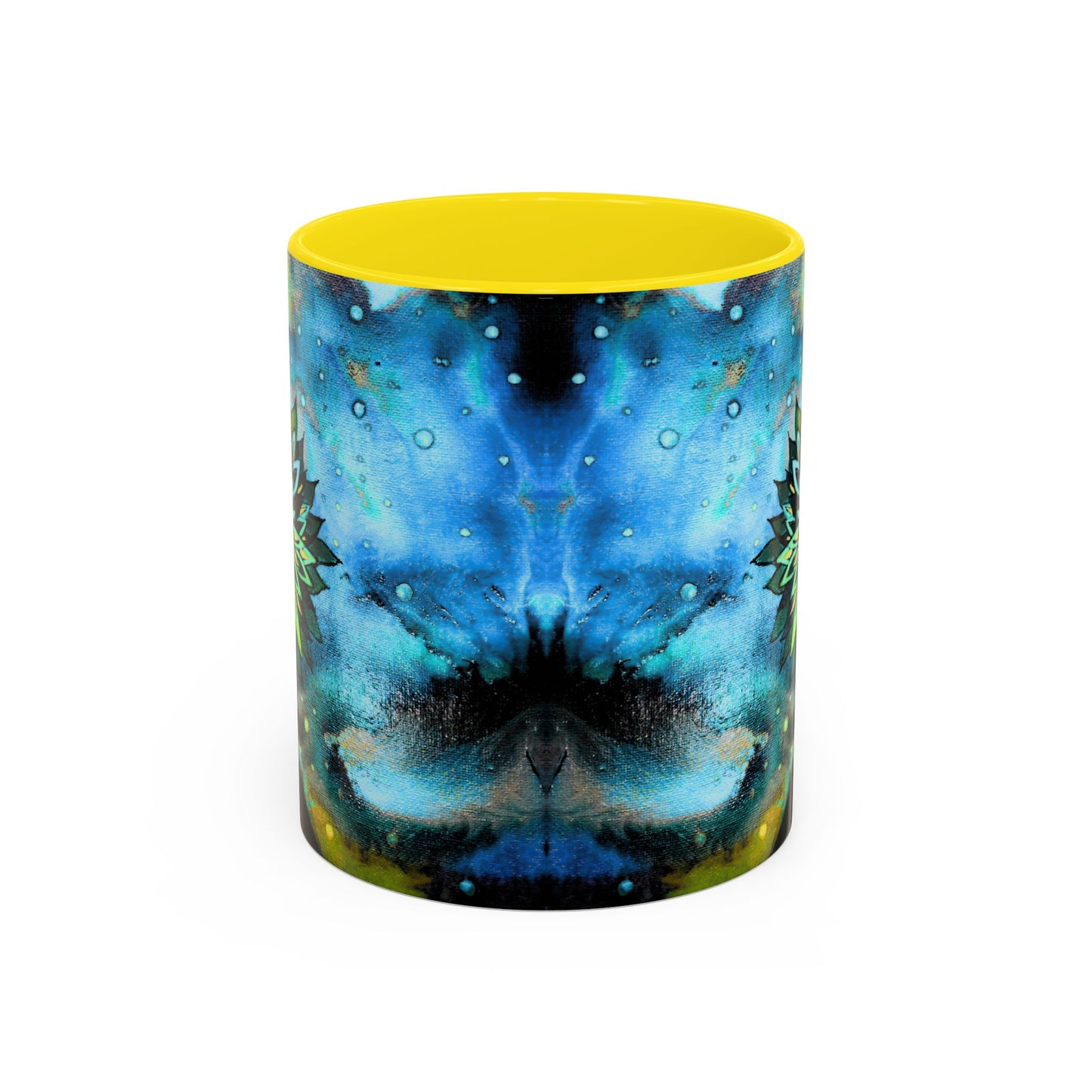 Blue Galaxy Floral Accent Coffee Mug — 11/15oz