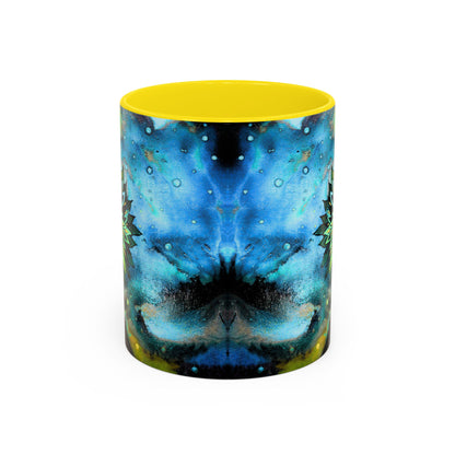 Blue Galaxy Floral Accent Coffee Mug — 11/15oz