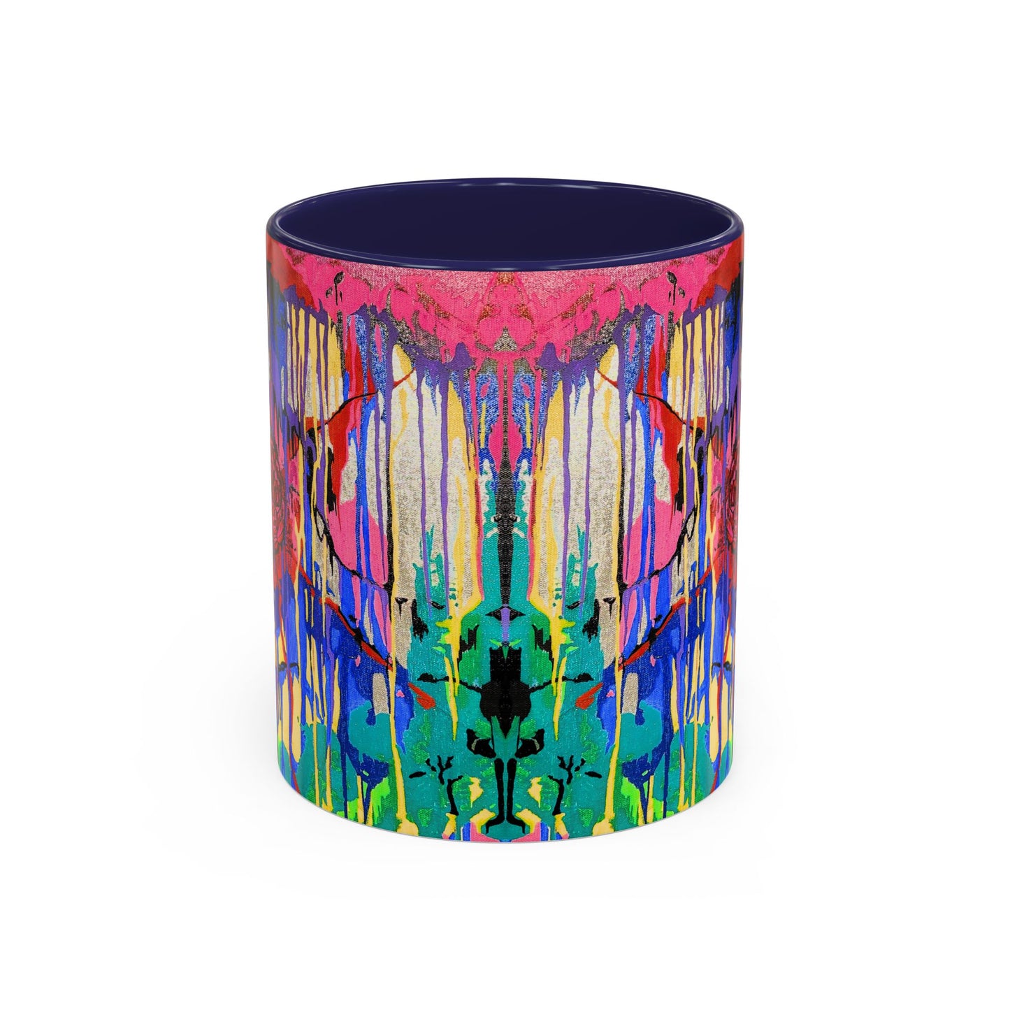 Colorful Drip Art Coffee Mug – Vibrant Abstract Floral Accent (11/15oz)