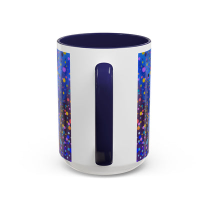Abstract Galaxy Accent Coffee Mug — Blue Dot Constellation Design (11/15oz)