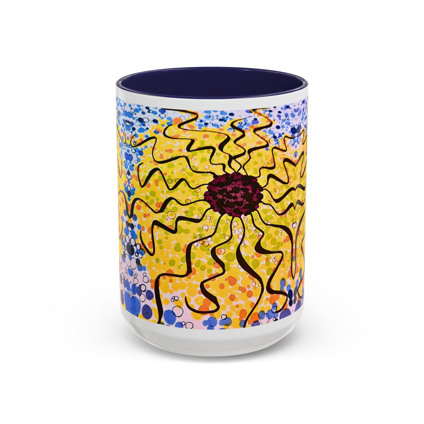 Sunburst Floral Accent Coffee Mug