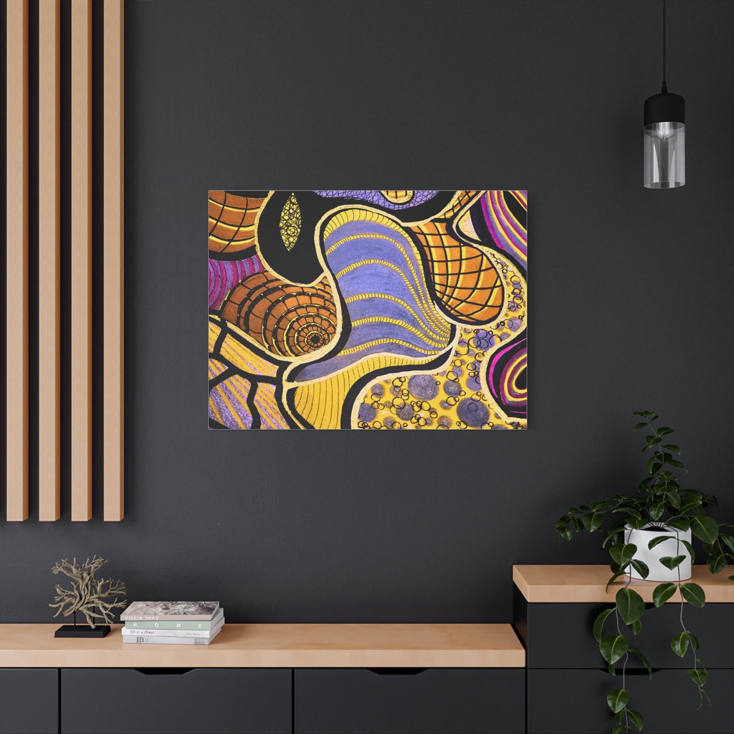 Abstract Gold & Purple Canvas Art