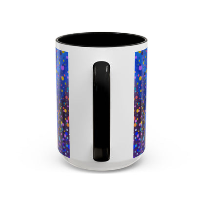 Abstract Galaxy Accent Coffee Mug — Blue Dot Constellation Design (11/15oz)