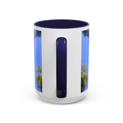 Scenic Pine Tree Sky Accent Coffee Mug – Nature Photography 11/15oz
