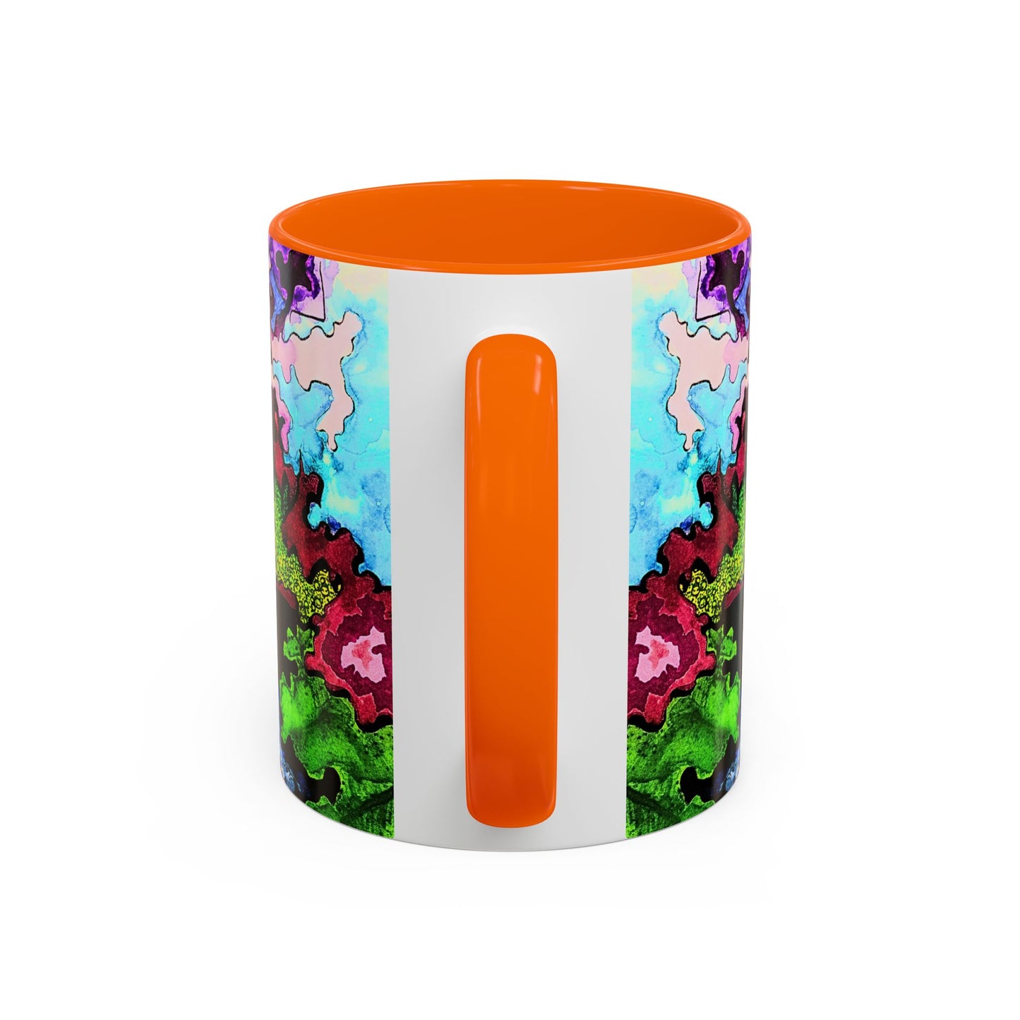 Psychedelic Abstract Accent Coffee Mug — Colorful Inkblot Art (11/15oz)
