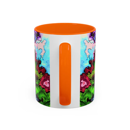 Psychedelic Abstract Accent Coffee Mug — Colorful Inkblot Art (11/15oz)