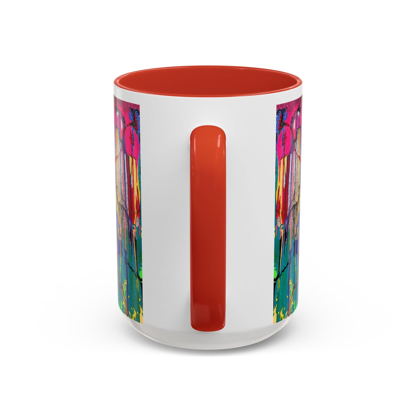 Colorful Drip Art Coffee Mug – Vibrant Abstract Floral Accent (11/15oz)