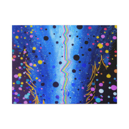 Blue Galaxy Cosmic Night Canvas Art