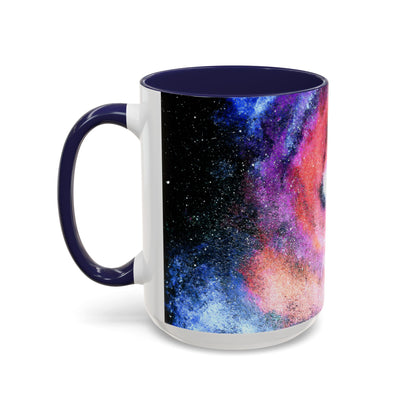 Galaxy Swirl Accent Coffee Mug — Pink Purple Nebula Art (11/15 oz)