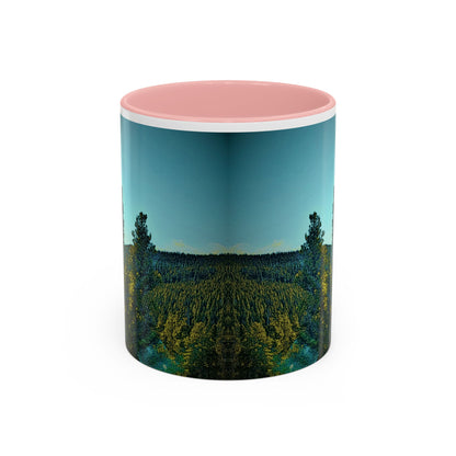 Scenic Pine Forest Accent Coffee Mug — Sunrise Landscape 11/15oz