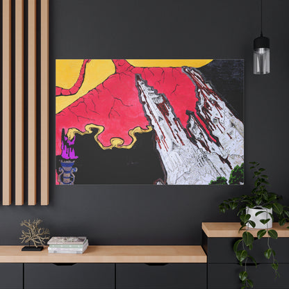 Surreal Mountain Flame Matte Canvas Wall Art