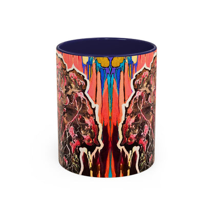 Abstract Floral Accent Coffee Mug — Vibrant Rose Art Ceramic Mug (11/15 oz)