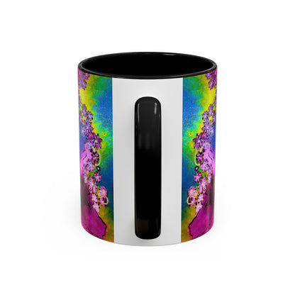 Vibrant Abstract Inkblot Accent Coffee Mug – Psychedelic Floral Color Splash (11/15oz)