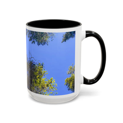Scenic Pine Tree Sky Accent Coffee Mug – Nature Photography 11/15oz