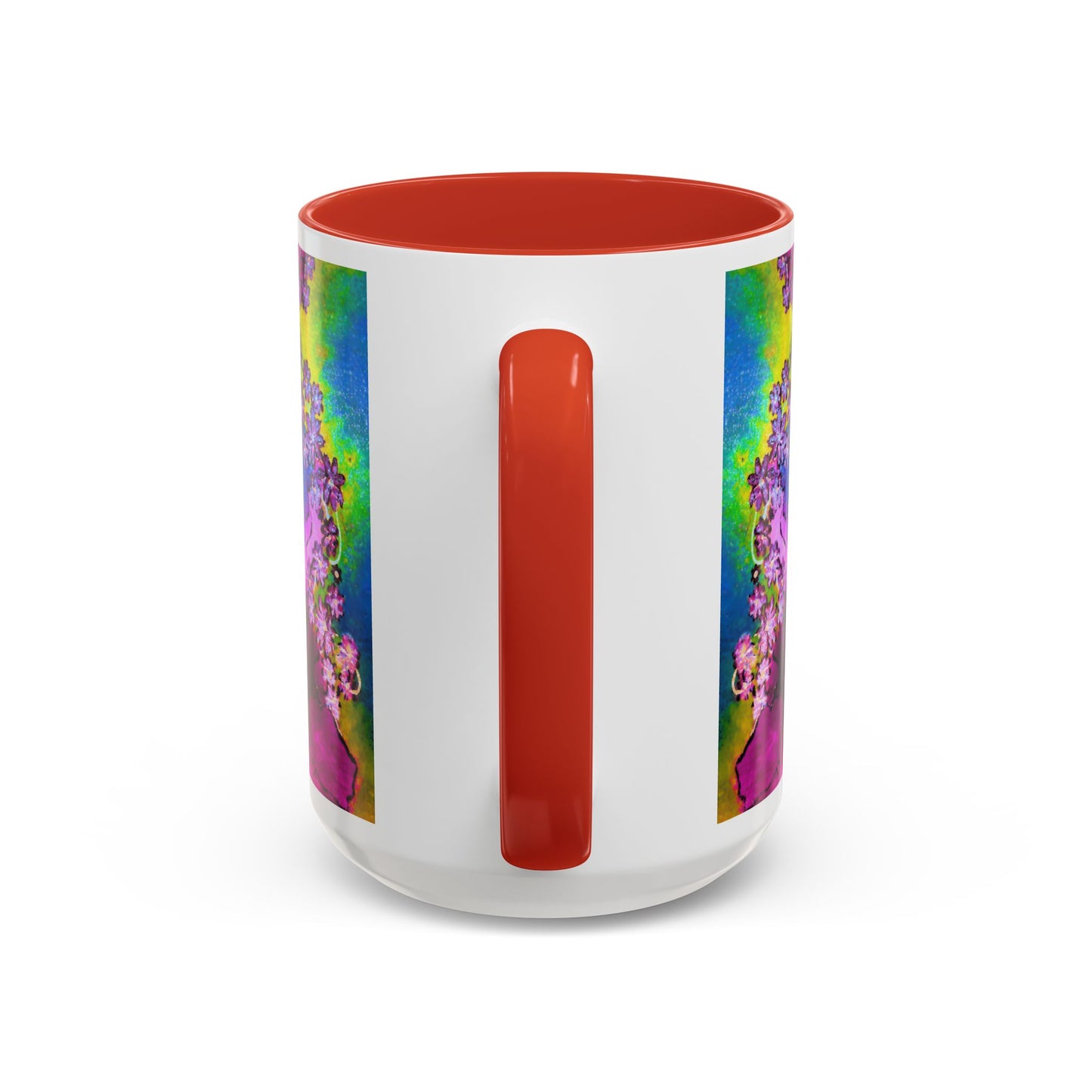 Vibrant Abstract Inkblot Accent Coffee Mug – Psychedelic Floral Color Splash (11/15oz)
