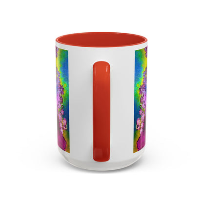Vibrant Abstract Inkblot Accent Coffee Mug – Psychedelic Floral Color Splash (11/15oz)