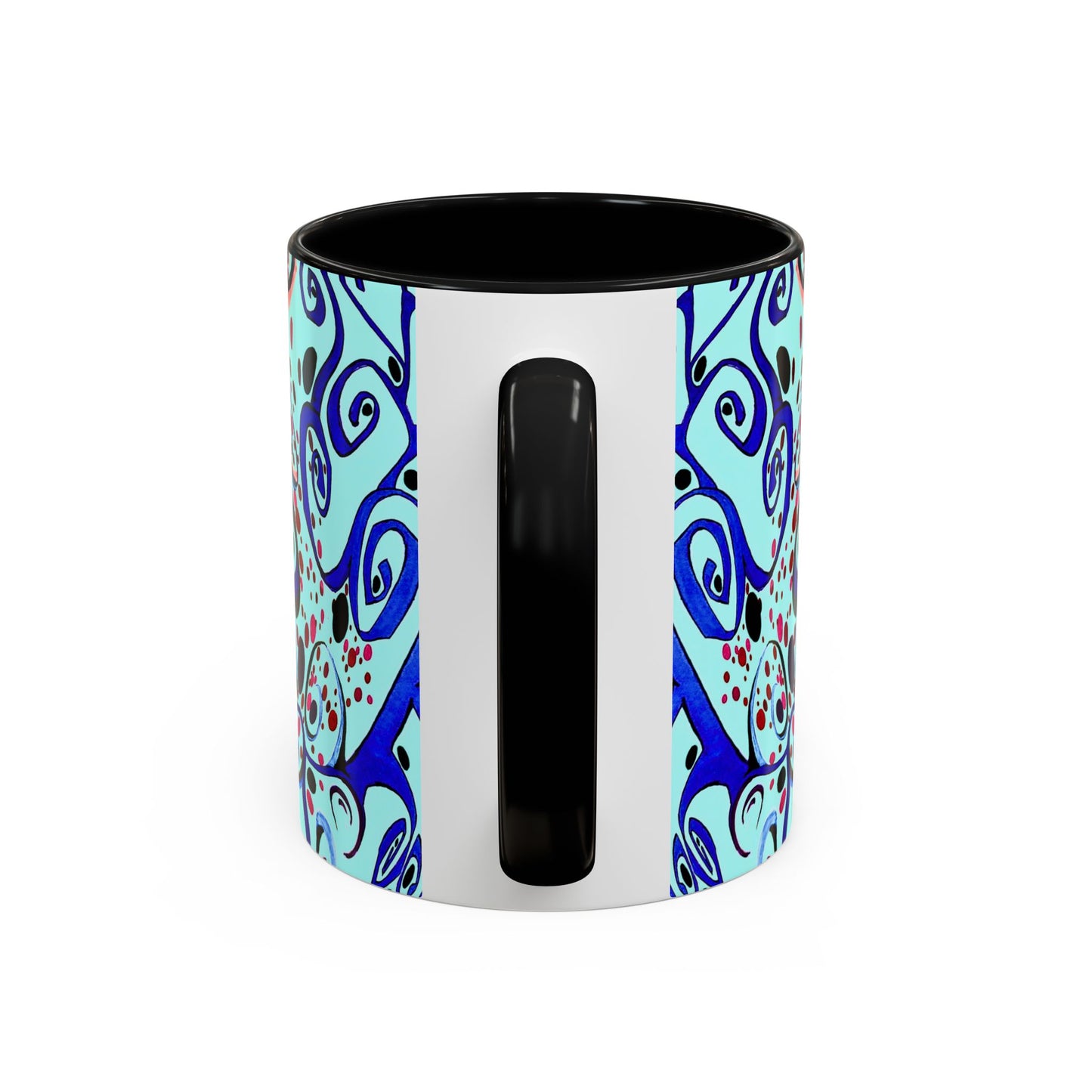 Abstract Floral Accent Coffee Mug