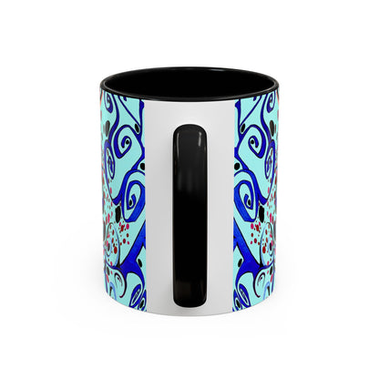 Abstract Floral Accent Coffee Mug