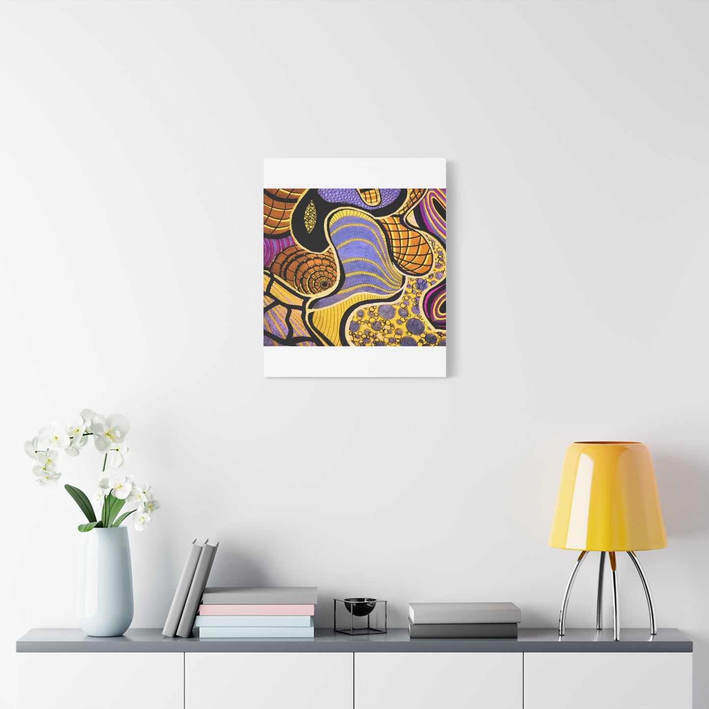 Abstract Gold & Purple Canvas Art