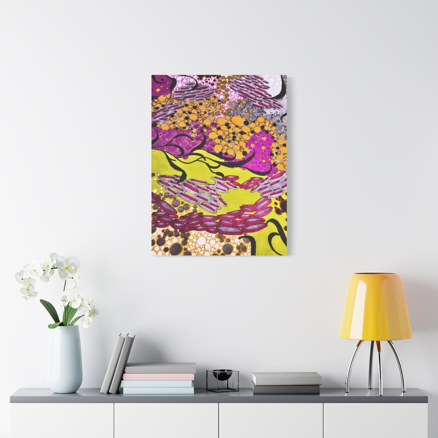 Vibrant Yellow & Magenta Wall Art