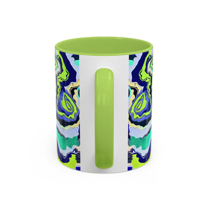 Abstract Blue Swirl Accent Coffee Mug