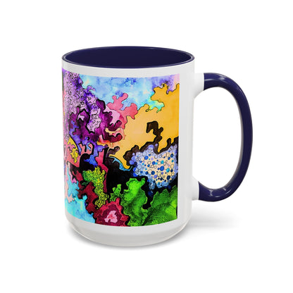 Abstract Colorful Art Coffee Mug — Vibrant Symmetry Accent Mug
