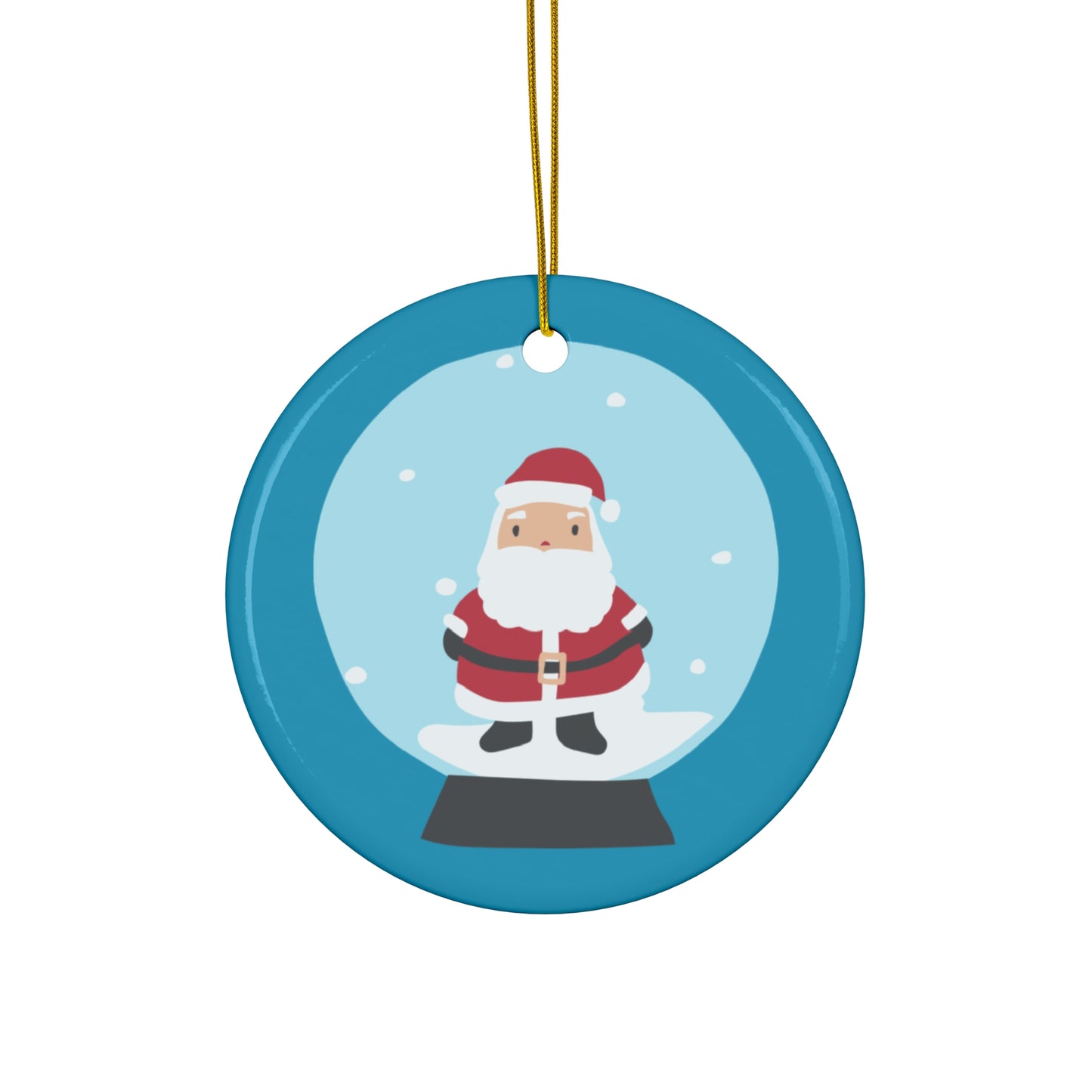 Ceramic Santa Ornament- Round