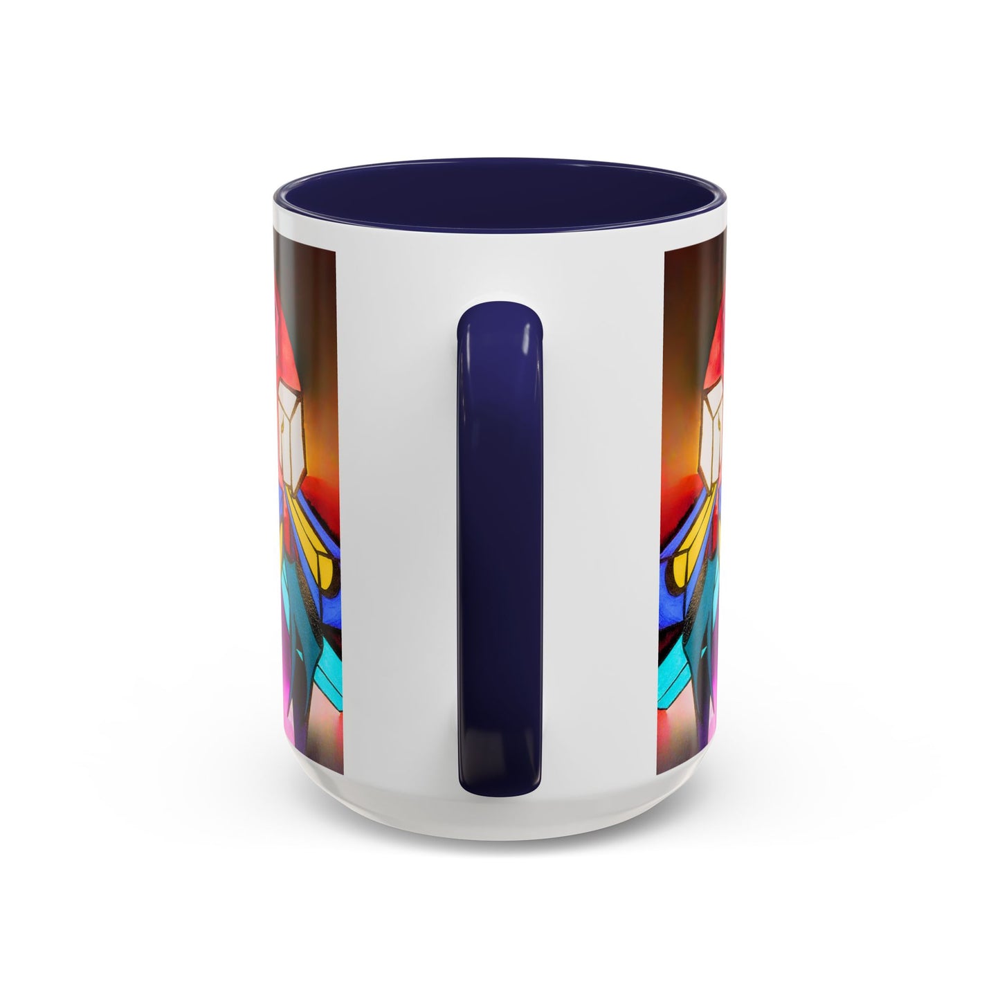 Abstract Neon Art Coffee Mug — Colorful Geometric Accent Mug