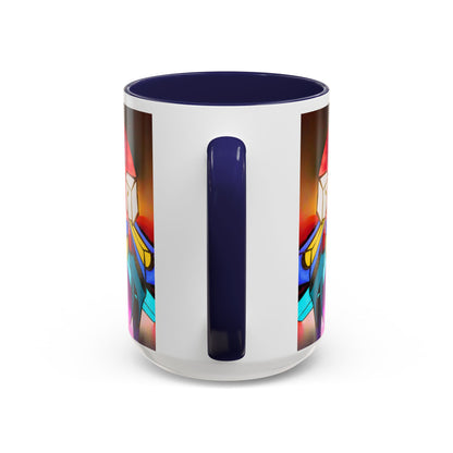 Abstract Neon Art Coffee Mug — Colorful Geometric Accent Mug