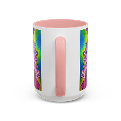 Vibrant Abstract Inkblot Accent Coffee Mug – Psychedelic Floral Color Splash (11/15oz)