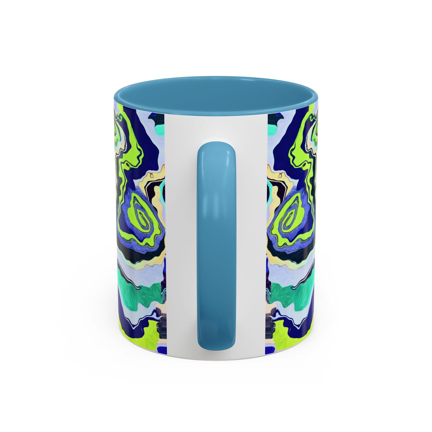Abstract Blue Swirl Accent Coffee Mug