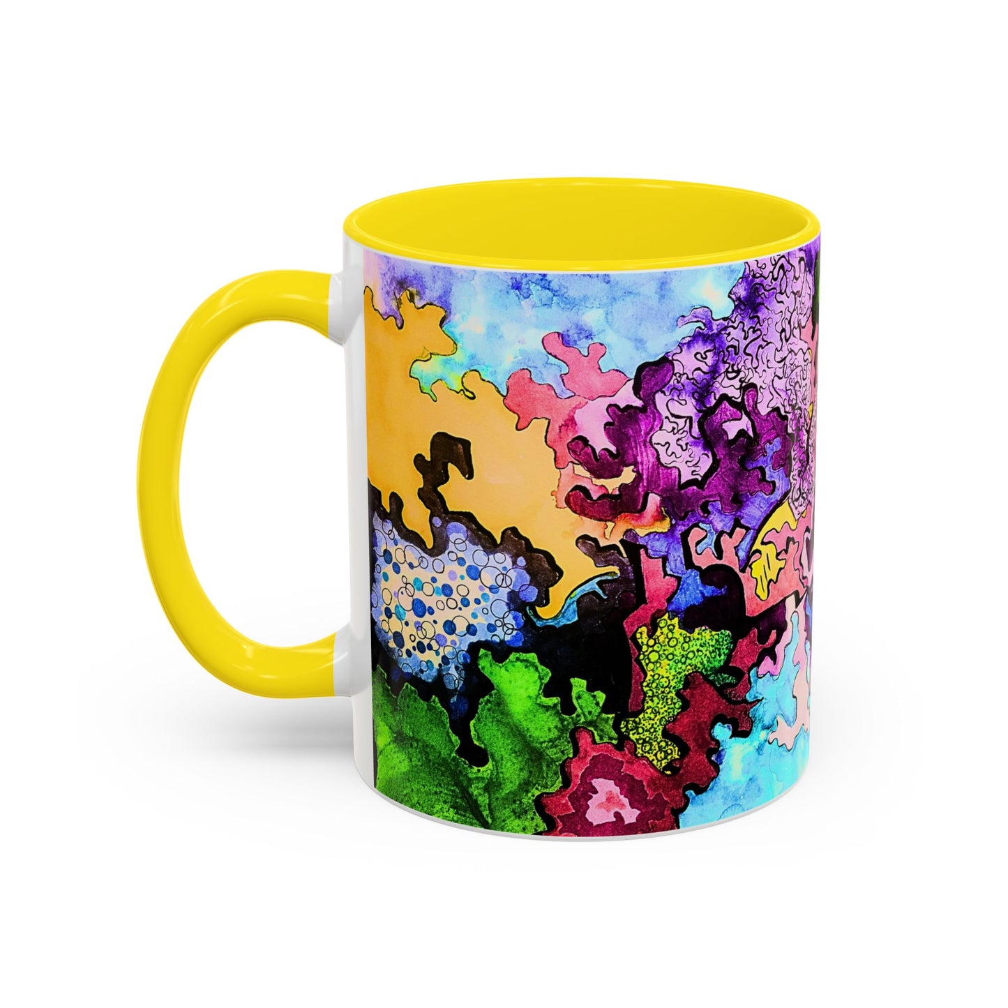 Abstract Colorful Art Coffee Mug — Vibrant Symmetry Accent Mug