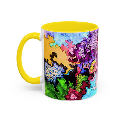 Abstract Colorful Art Coffee Mug — Vibrant Symmetry Accent Mug