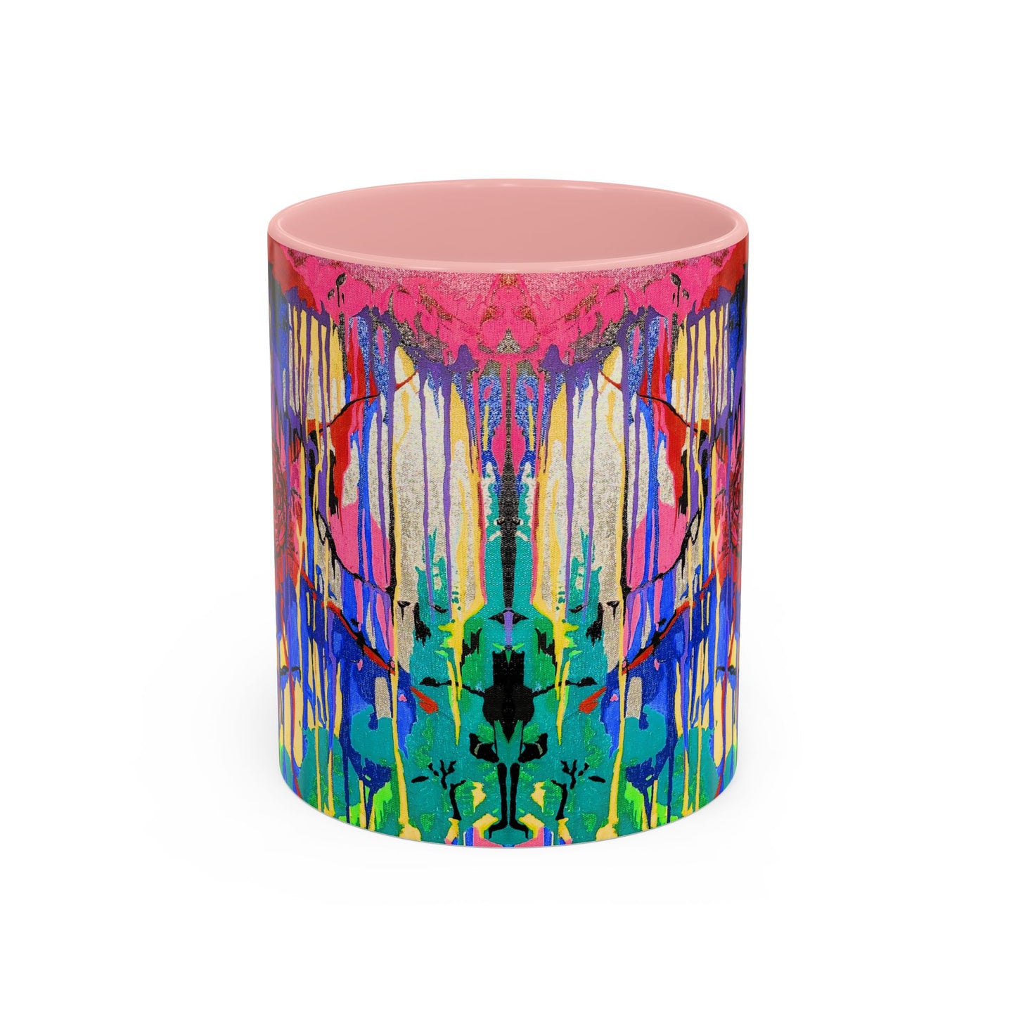 Colorful Drip Art Coffee Mug – Vibrant Abstract Floral Accent (11/15oz)